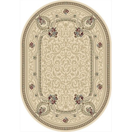 Dynamic Rugs Ancient Garden 5 ft. 3 in. x 7 ft. 7 in. Oval 57091-6464 Rug - Ivory ANOV69570916464